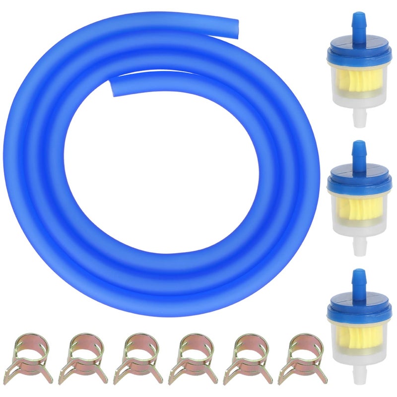 GREHUA Dirt Bike Fuel Line Filter Compatible with GY6 49cc 50cc 90cc 110cc 125cc 150cc SSR Taotao Apollo ATV Trailmaster 150 XRS Go Kart Pitbike Scooter Moped Motorcycle Dune Buggy Parts Blue - Image 3