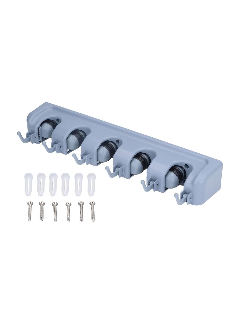 BLOOMING TIME 5 Slots Wall Mounted Mop and Broom Medium Holder - Image 5