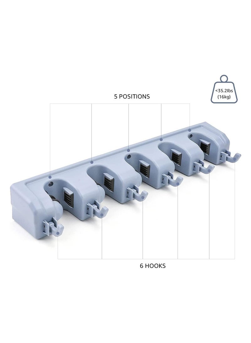 BLOOMING TIME 5 Slots Wall Mounted Mop and Broom Medium Holder - Image 2