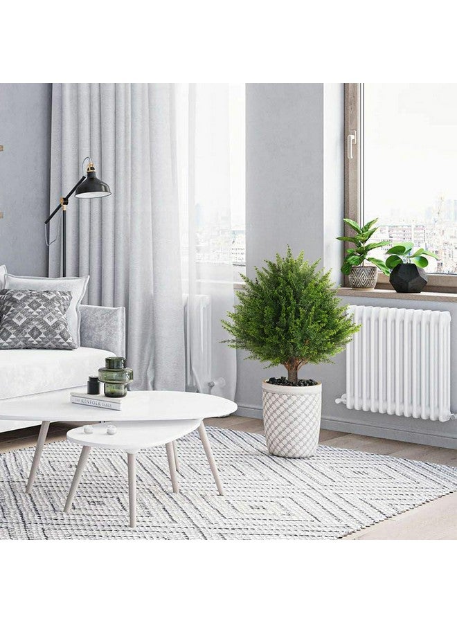 مافيس دياري شجرات السرو الاصطناعية المزخرفة مقاس 22.4 بوصة، قطعتان من شجر الأرز الاصطناعي، نباتات شجيرات داخلية وخارجية مع مسامير أرضية لديكور الحديقة والشرفة الأمامية للمنزل (قطعتان)  - Image 3
