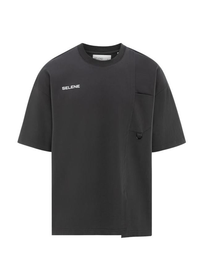 Selene Unisex - Crew Neck Pocket Detail Oversized T-Shirt - Image 1