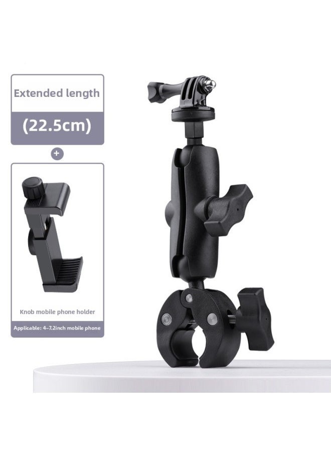 Generic Electric Car Mobile Phone Sports Camera Handlebar Bracket Motorcycle Riding Navigation Bracket Universal Clip Selfie Live Clip-Color:Extended Version + Knob Mobile Phone Clip  - Image 1