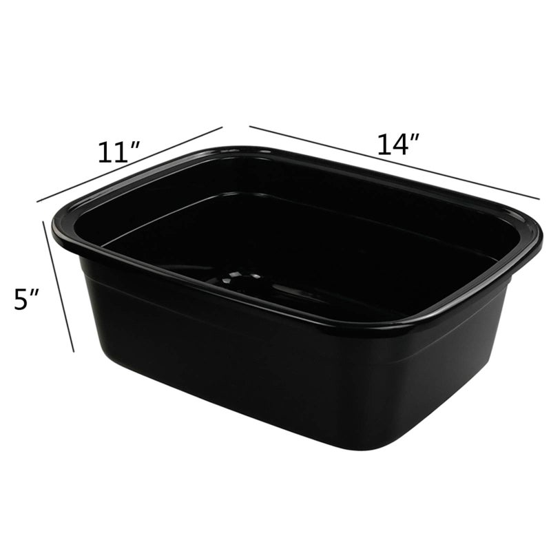 Vababa 4-pack Black Plastic Dish Pan/Wash Pan Basin  Set of 4 - Image 2