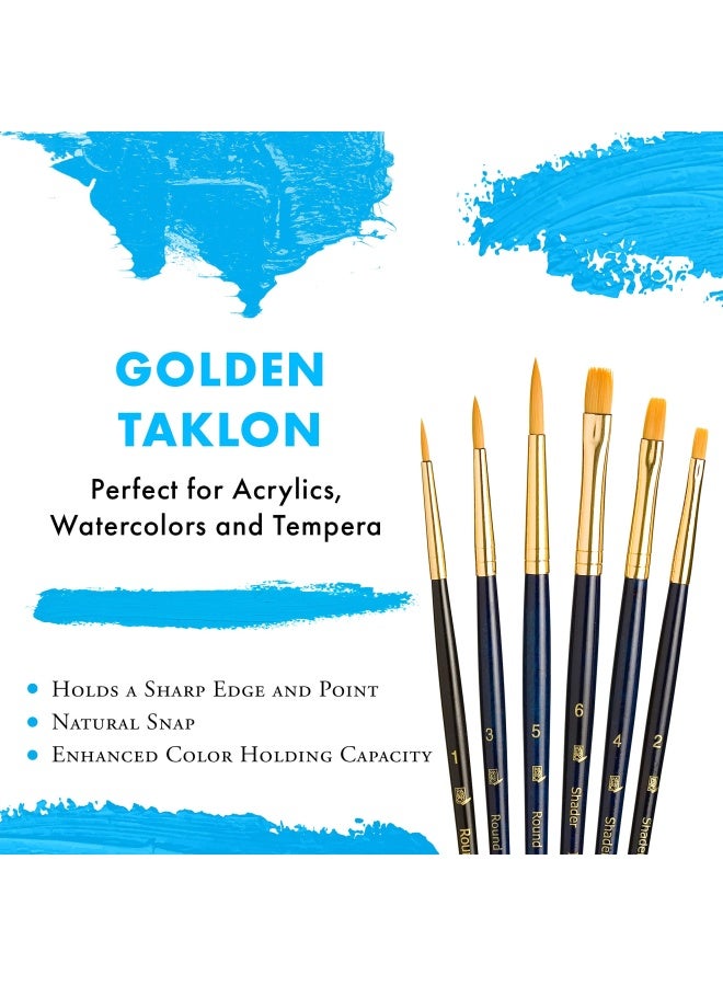 Art And Brush Synthetic Gold Taklon Real Value Brush Set  - Image 4