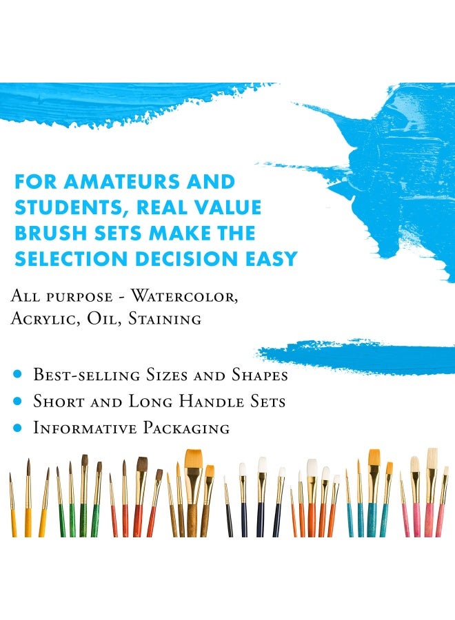 Art And Brush Synthetic Gold Taklon Real Value Brush Set  - Image 2