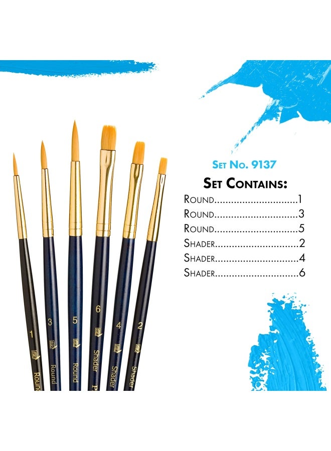 Art And Brush Synthetic Gold Taklon Real Value Brush Set  - Image 3