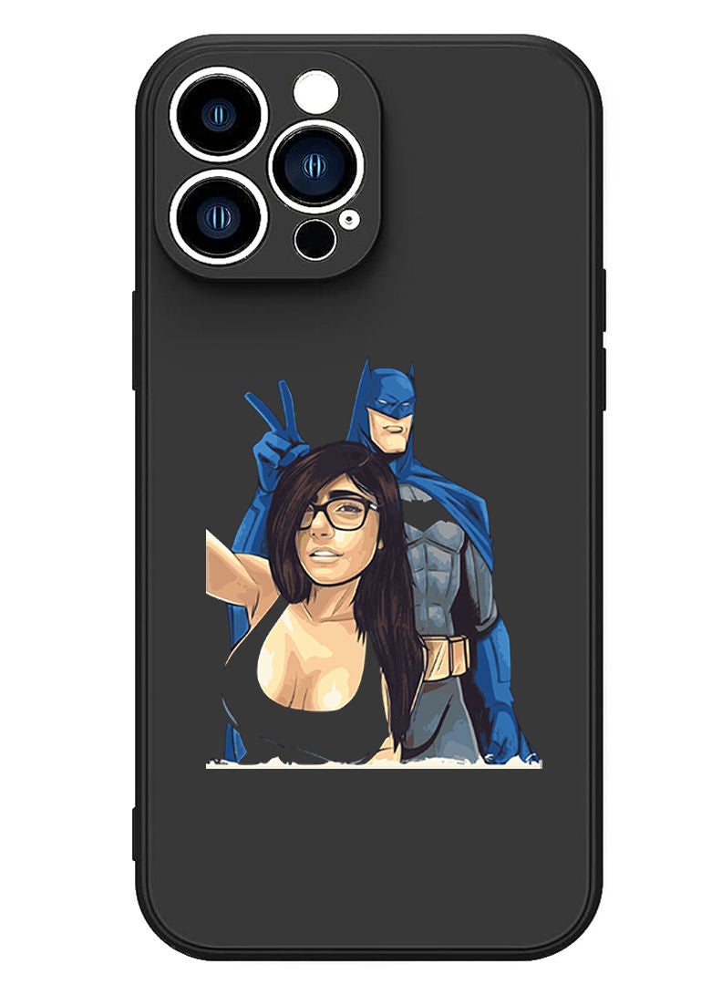 Theodor Protective Slim Fit Case Liquid Silicone Cover with Full Body Protection Anti-Scratch Shockproof Case For iPhone 13 Pro Black  - Be Happy-01 - Image 1