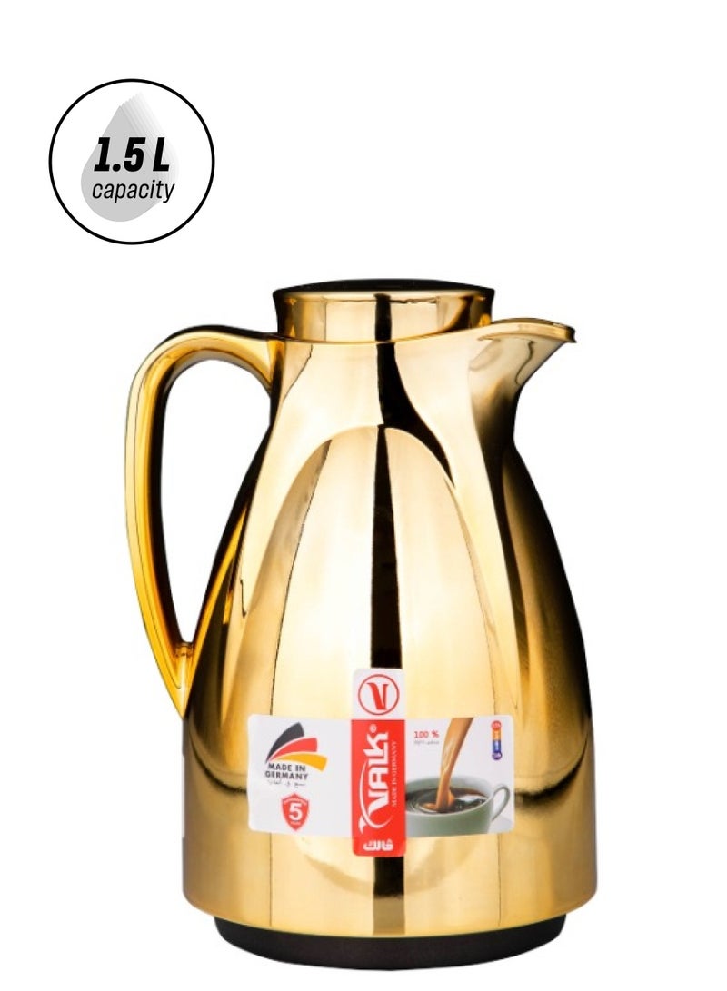Valk Vacuum Flask With Double Wall Glass 1.5 Liter Wide Mouth With Anti-Leakage Made in Germany - Image 1