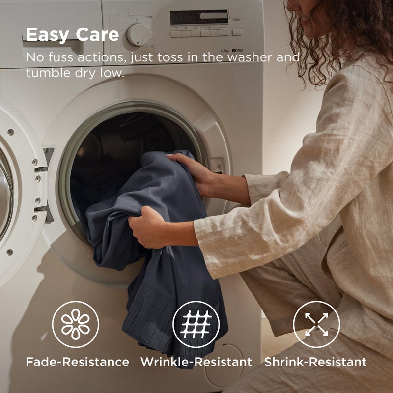 Bedsure Queen Sheet Set - 4 Pieces Soft Queen Size Sheets - Breathable & Cooling - Hotel Luxury - Easy Care Polyester Microfiber Bedding for Women, Men, Dark Grey - Image 5