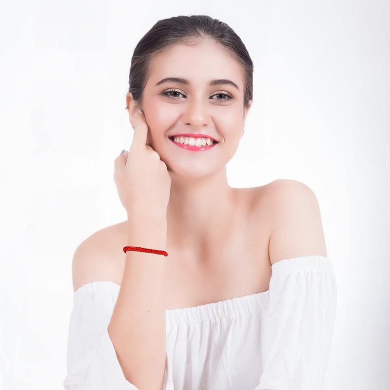 كلاراكو مجموعة من 6 قطع من الأساور الحمراء، أساور حبل أحمر قابلة للتعديل، أساور معقودة على طراز الكابالا، أساور حماية مصنوعة يدويًا، أساور صداقة وحماية، تجلب الحظ السعيد، الصداقة، التخرج، أعياد الميلاد، وللأحباب. - Image 4