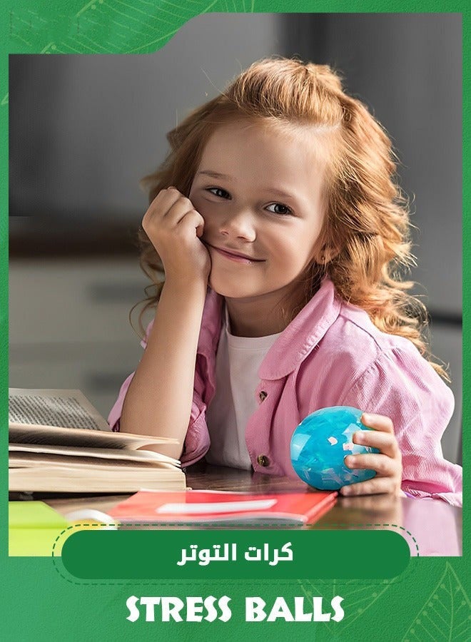 دوركو ١٢ قطعة كرات توتر مع ألعاب فيدجيت من Glameez، كرات سكويش ملونة مملوءة برقائق لامعة، كرات سكويش دوغ، ألعاب دي إن إيه - Image 5