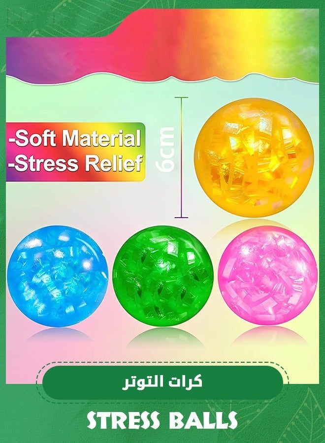 دوركو ١٢ قطعة كرات توتر مع ألعاب فيدجيت من Glameez، كرات سكويش ملونة مملوءة برقائق لامعة، كرات سكويش دوغ، ألعاب دي إن إيه - Image 4