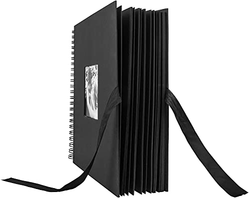 INNOCHEER Photo Album - Self Adhesive 80 Black Pages, Large Scrap Book Wedding Guest Book for DIY Anniversary Travel Memory Scrapbooking (Black 10X10) - Image 2