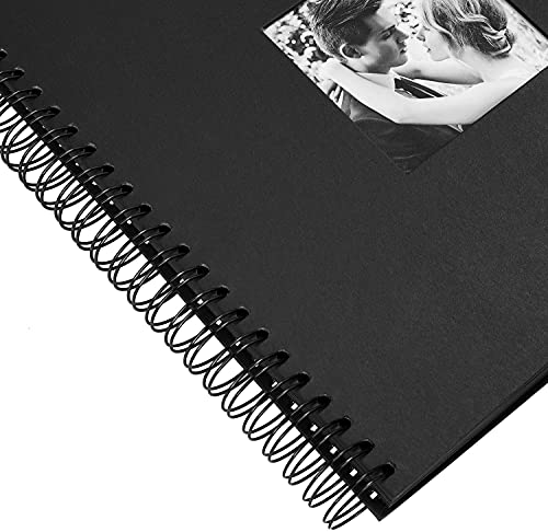 INNOCHEER Photo Album - Self Adhesive 80 Black Pages, Large Scrap Book Wedding Guest Book for DIY Anniversary Travel Memory Scrapbooking (Black 10X10) - Image 5