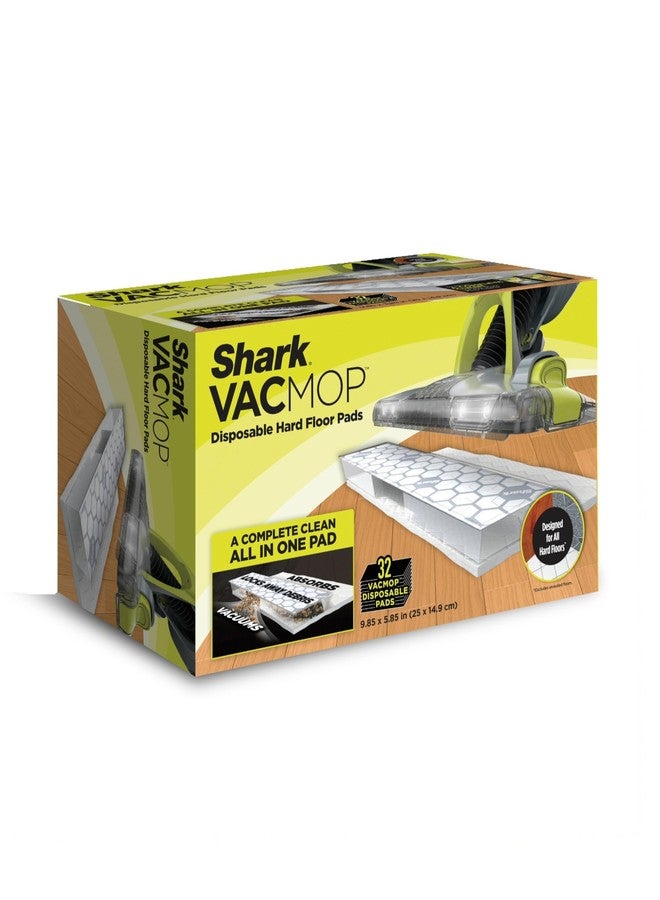 Shark VACMOP Disposable Hard Floor Pad Refills, Compatible with VM252 & VM180, No-Touch Disposal, for use on All Sealed Floors - Stone, Hardwood, Laminate & Tile, (32 Count Total), VMP32 - Image 1