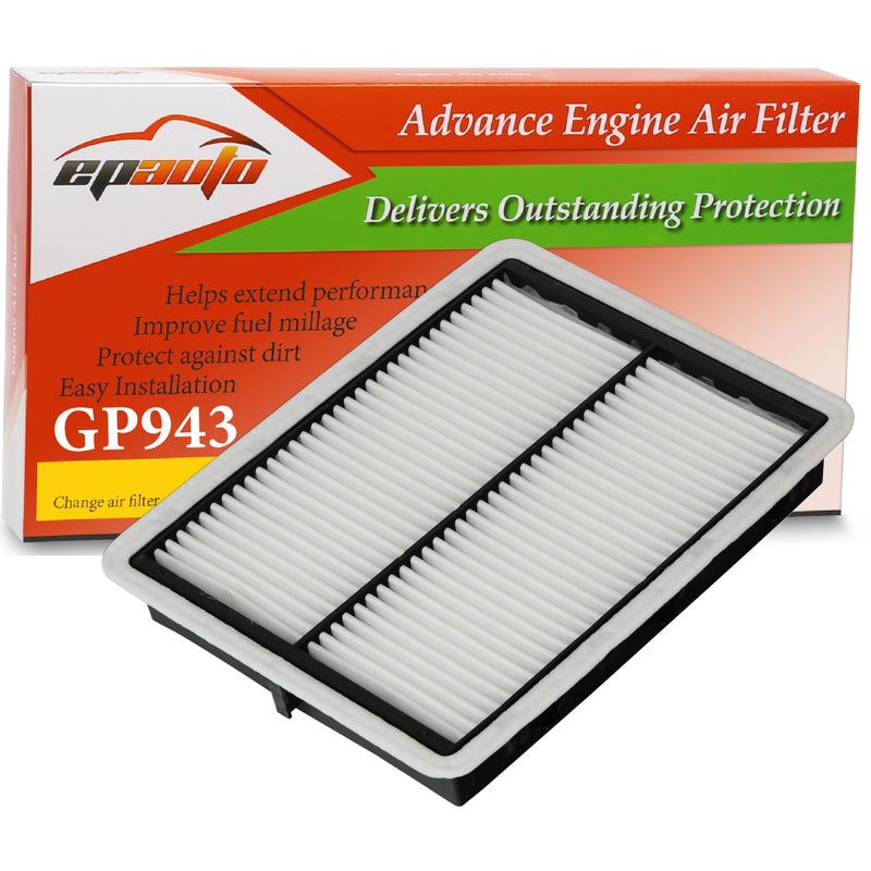 EPAuto GP943 CA11943 Engine Air Filter Replacement for Kia Telluride Sorento Sedona Hyundai Palisade Santa Fe Fits Select Models 20152025 Rigid Panel Filter for Engine Protection Airflow