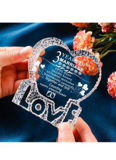 3rd Anniversary Love Engraved Crystal - Gift for For Him, Her, Husband and Wife - Heart-Shaped Crystal Gift for 3rd Anniversary - Love Engraved - Perfect for Couples and Valentine’s Day - pzsku/Z503F9B94FBC74154ED82Z/45/_/1710141495/d28991e6-cf0b-4d7c-ae9e-e1b0f2498117