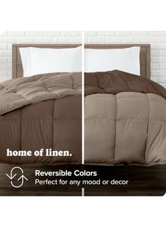 Home of linens Cotton - Reversible Heavy Comforter -2.8Kgs - Down Alternative Filling - (For Matress 100cm/120cm) - Size (180cm x 240cm) - Brown x Beige  - Image 3