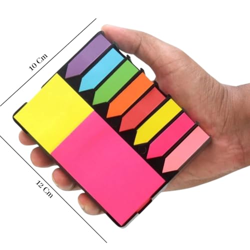 R H lifestyle Sticky Notes Set Memo Pad with 8 Sticky Tabs, Bright Neon Colors Sticky Notes Pad (200 Sheets Each) for Office Stationery School Supplies - Image 4