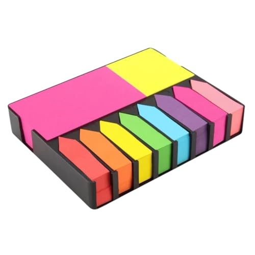 R H lifestyle Sticky Notes Set Memo Pad with 8 Sticky Tabs, Bright Neon Colors Sticky Notes Pad (200 Sheets Each) for Office Stationery School Supplies - Image 1