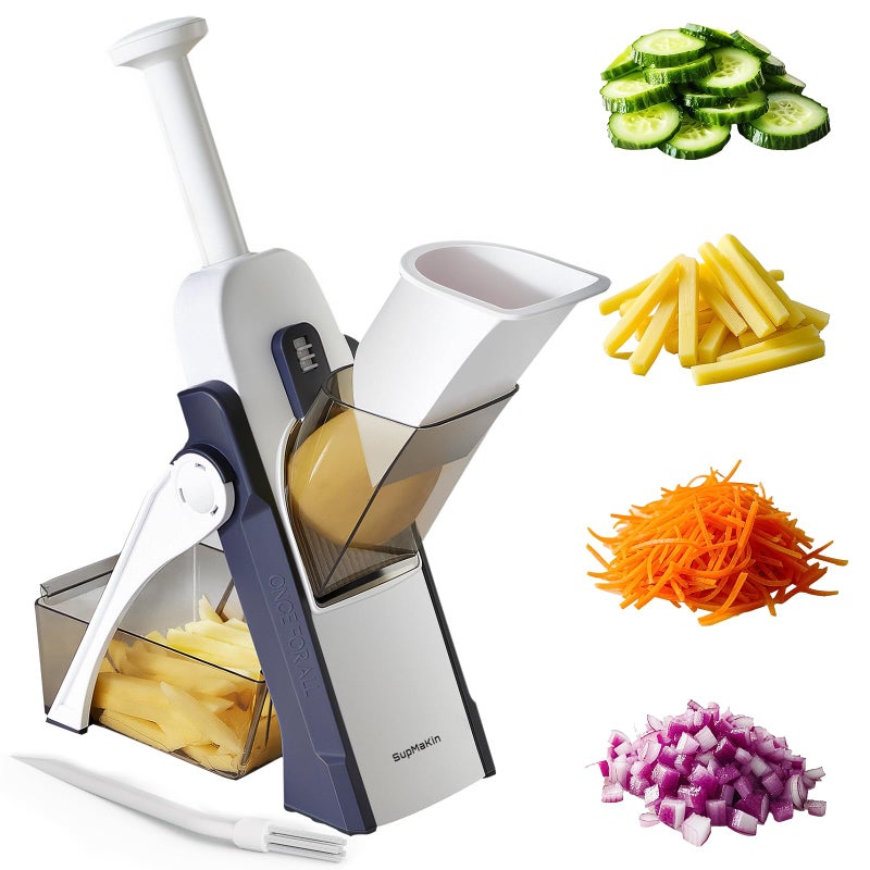 SUPMAKIN Safe Mandoline Slicer for Kitchen, Adjustable Potato Slicer,Vegetable Chopper, Mandolin Food Slicer, French Fry Cutter, 5 in 1 Chopping Artifact for Kitchen Chef Meal Prep - Image 1