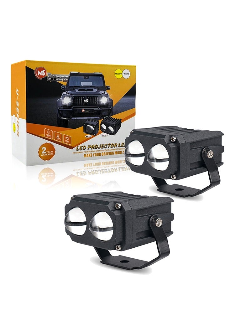 MR.SMART Mr Smart Dual-Colour LED Spotlight, 12V-80V Universal, 1000m+ Range, Yellow and White Modes, Waterproof - Image 1