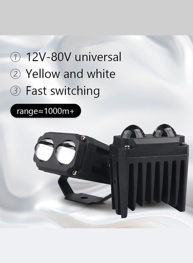 MR.SMART Mr Smart Dual-Colour LED Spotlight, 12V-80V Universal, 1000m+ Range, Yellow and White Modes, Waterproof - Image 3