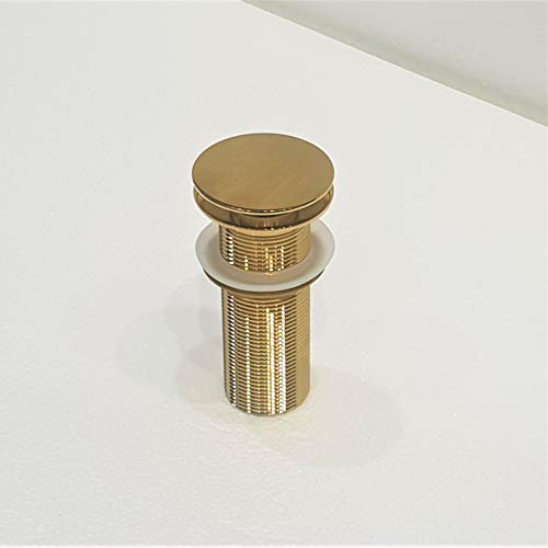 InArt Golden Finish Pop-up Brass Basin Drainer/Waste Coupling/Waste Kit for Bathroom Wash Basin/Vessel Sink Gold Color 5 Inch Brass Full Threaded Pop Up Waste Coupling 32 MM - Image 1