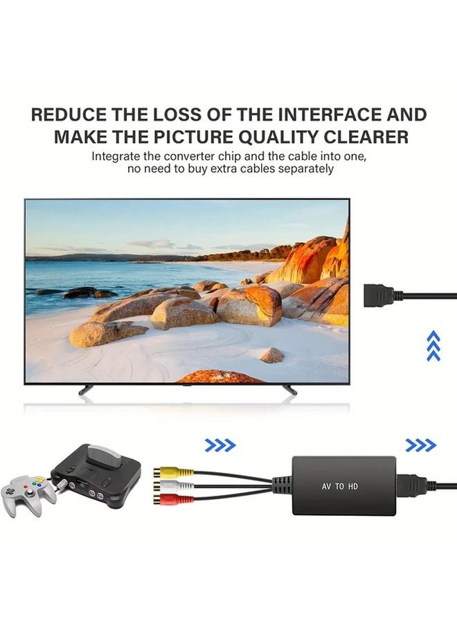 2025 Model RCA to HD Video Converter Black 1080P for PS1 PS2 PS3 Xbox VHS VCR Blu Ray DVD Players USB Powered - Image 5