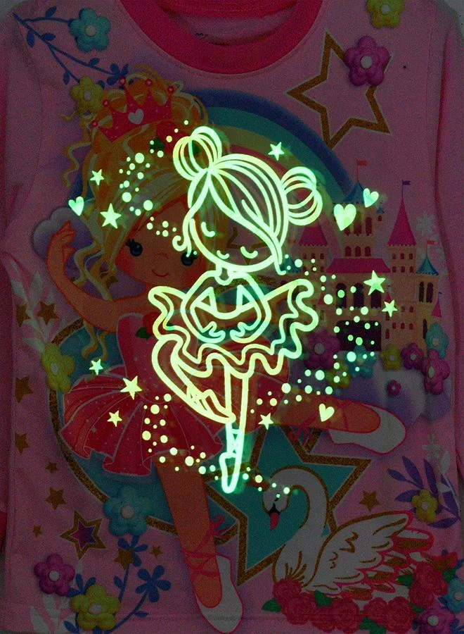 babyqlo Ballerina Princess Glow-in-the-Dark Pajama Set for Girls