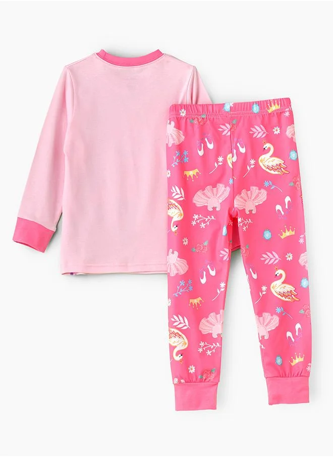 بيبي كلو Ballerina Princess Glow-in-the-Dark Pajama Set for Girls