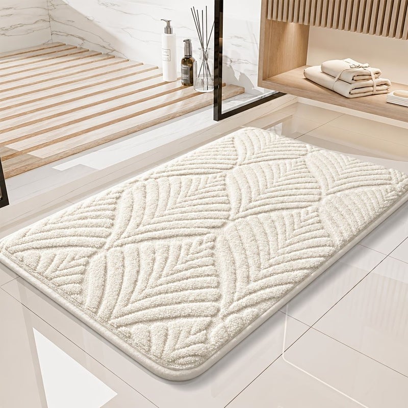 Plush Non Slip Bath Rug Camel 15.75x23.62 Inch Soft Thick Fluffy Shower Mat with PVC Backing Absorbent Microfiber Floor Mat for Bathroom Bedroom Kitchen Living Room Modern Home Decor - Image 2