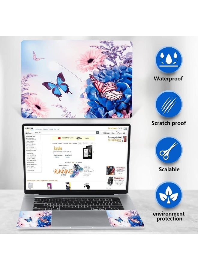 Home Trove AIMSA Laptop Skin Sticker Decal, 12 13 13.3 14 15 15.4 15.6 inch Laptop Art Decal Protector Notebook Netbook PC 15.6" Universal Vinyl Cover, Butterfly Flower  - Image 3