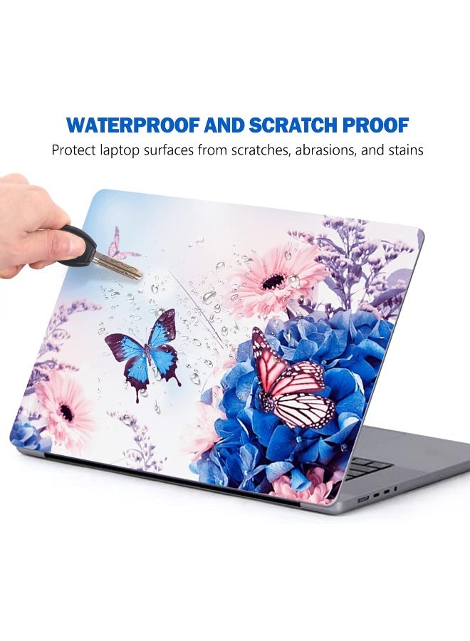 Home Trove AIMSA Laptop Skin Sticker Decal, 12 13 13.3 14 15 15.4 15.6 inch Laptop Art Decal Protector Notebook Netbook PC 15.6" Universal Vinyl Cover, Butterfly Flower  - Image 4