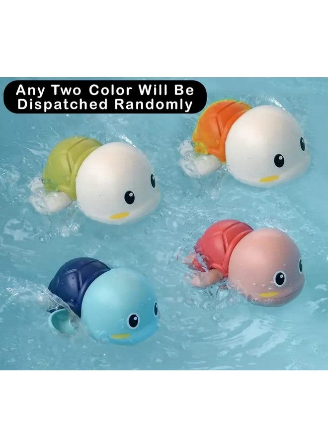 WISHKEY Pack of 2 Swimming Turtle Bath Toy for Babies, Floating Toys for Kids Tub, Cute Bathing Toys for Toddlers, Bathtub Toys for Baby Boys & Girls, Bathing Toys for Baby for 0-3 Years (Multicolor) - Image 2