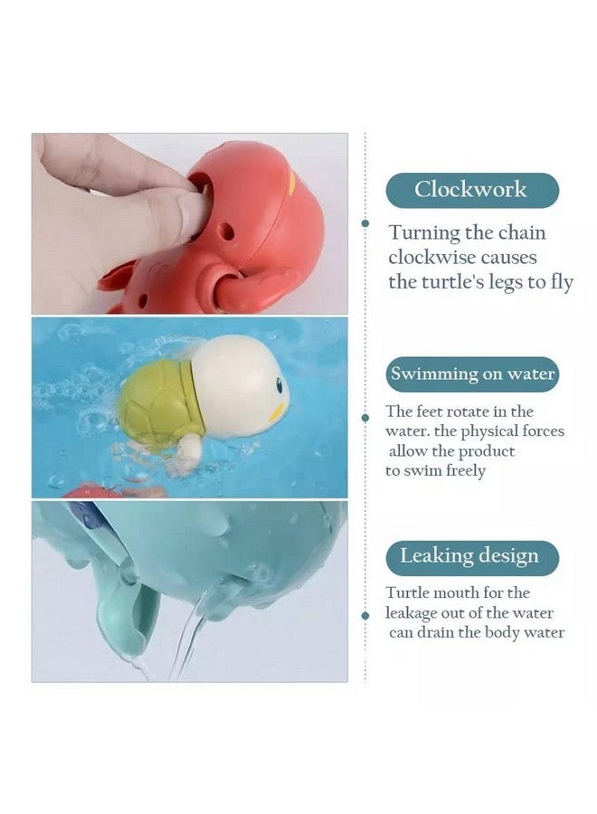 WISHKEY Pack of 2 Swimming Turtle Bath Toy for Babies, Floating Toys for Kids Tub, Cute Bathing Toys for Toddlers, Bathtub Toys for Baby Boys & Girls, Bathing Toys for Baby for 0-3 Years (Multicolor) - Image 4