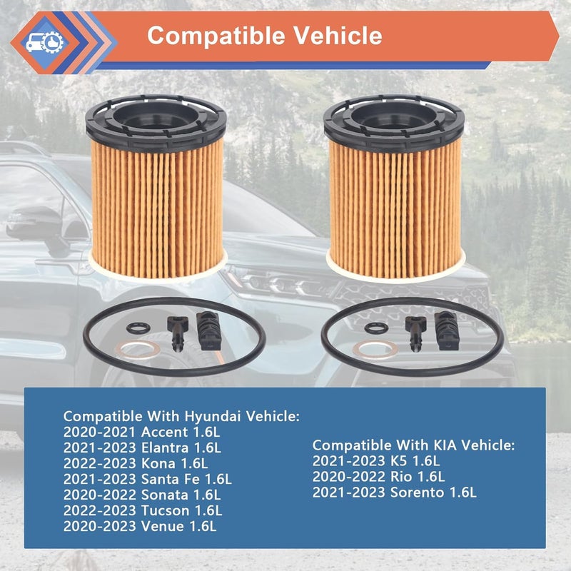 ZONFANT Engine Oil Filter Set for Hyundai and KIA - Image 3