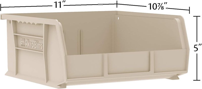 AkroMils 30235 AkroBins Plastic Storage Bins, Space-Saving Stackable Bins for Garage, Pantry, Craft Organization, 11" x 11" x 5", Blue, 6-Pack - Image 3