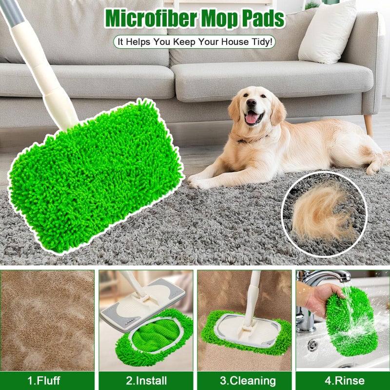 Vickorpen Mop Pads for Swiffer Sweeper Reusable Mop Dry Wet Mop Pad Refills Microfiber Replacement Sweeping Cloths Floor Cleaning Mopping Pad (5PCS) - Image 5
