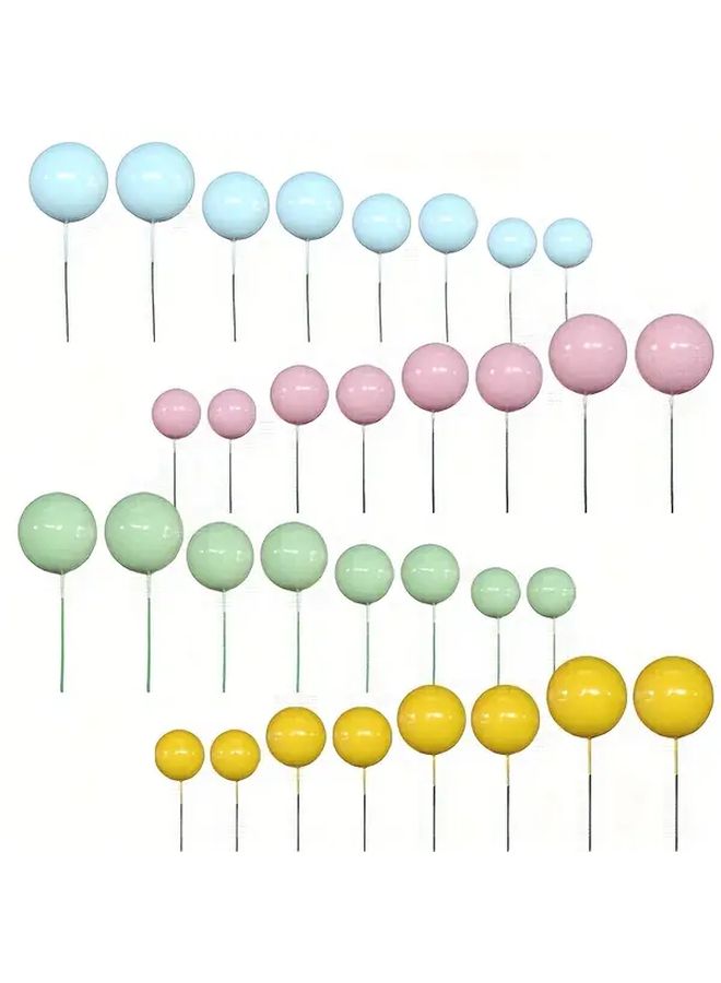 Yellow Cake Decorations 18 Pcs Cake Toppers Mixed Sizes For Wedding Birthday Party - Image 1