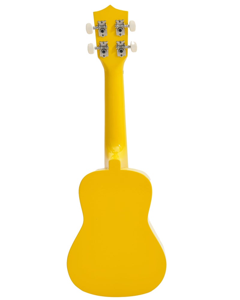 BLUEBERRY UK-42 Gajraj Soprano Ukulele Aquila String Body Sapele and Mahogany, Gloss Finish with 2 Picks - 21 Inch (Bright Yellow) - Image 5