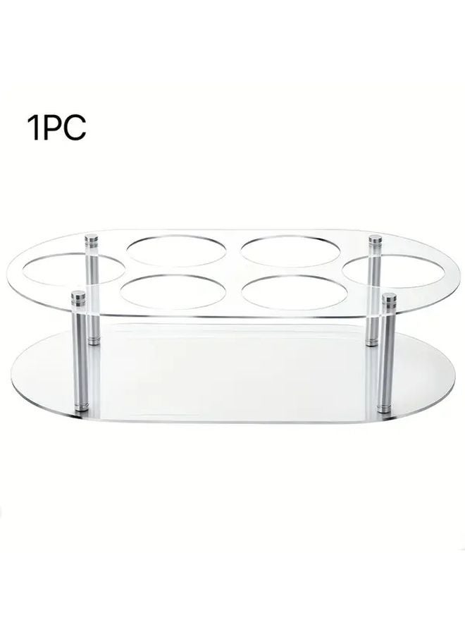 Transparent Acrylic 40oz Tumbler Holder With Handle Slot Multi Cup Organizer Rack - Image 1