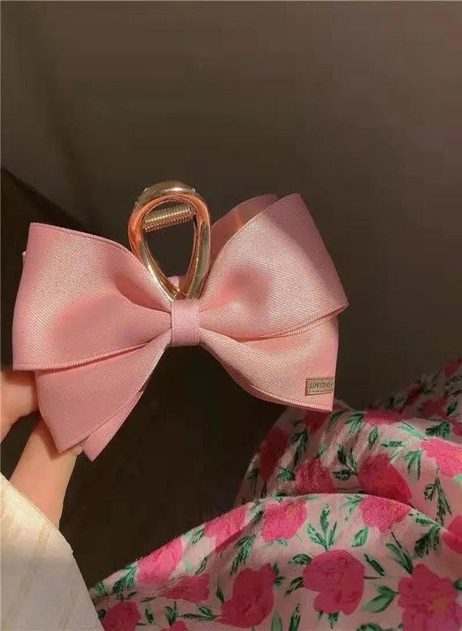 Shivashay Premium Solid Color Bow-Knot Nonslip Hair Clip for Women and Girls Metalic Claw with Plastic Material, Metalic Colour Hair Claw Clips Fabric Claw Hair Clips with Bow Women Large Hair Claw Clips Red Colour (Pack of 1) - Image 5