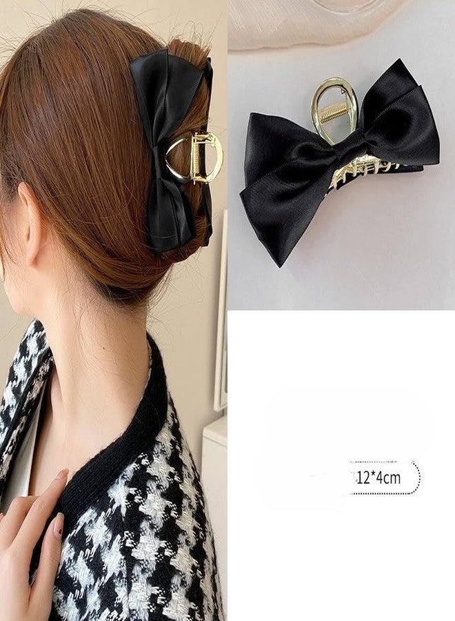 Shivashay Premium Solid Color Bow-Knot Nonslip Hair Clip for Women and Girls Metalic Claw with Plastic Material, Metalic Colour Hair Claw Clips Fabric Claw Hair Clips with Bow Women Large Hair Claw Clips Red Colour (Pack of 1) - Image 4