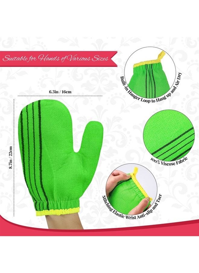 Tatuo - 3 Pieces Korean Exfoliating Mitt Exfoliating Washcloth Korean Body Scrub Gloves Italy Face Shower Cloth Asian Bath Massage Mitts for Women and Men Wash Skin Deep Cleaning, Red, Green, Yellow - Image 1