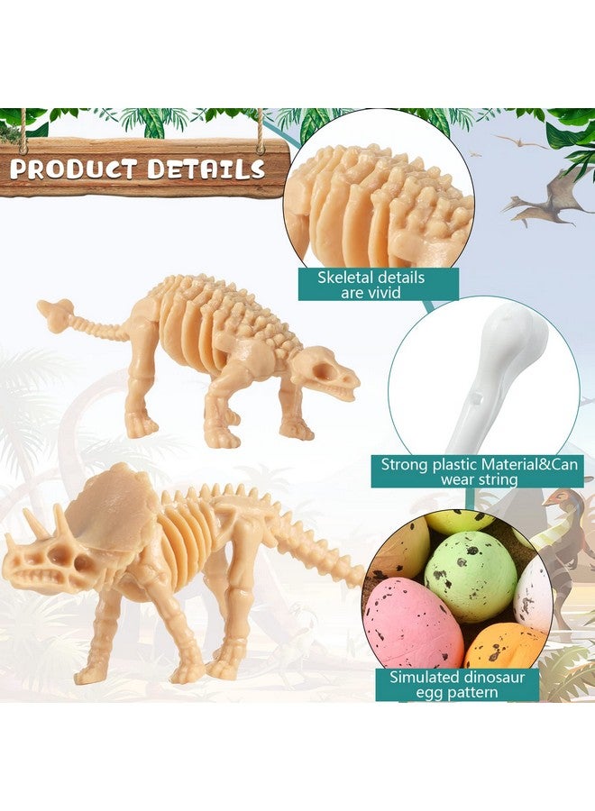 Sratte 24 Pieces Dinosaur Fossil Skeleton Dino Bones Dino Sand Dig Colorful Foam Dinosaur Eggs And 4 Halloween White Plastic Bones Toys For Kids Science Play Dino Sand Dig Halloween Party Decoration Supplies - Image 4