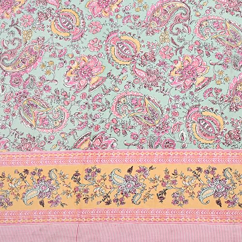 EasyGoods® 100% Pure Cotton Jaipuri Bedsheet with Pillow Covers | Soft & Breathable Fabric | Traditional Floral Print | Cotton Bedsheet (Pink 7, King) - Image 4