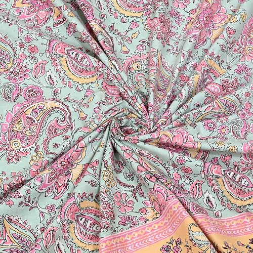 EasyGoods® 100% Pure Cotton Jaipuri Bedsheet with Pillow Covers | Soft & Breathable Fabric | Traditional Floral Print | Cotton Bedsheet (Pink 7, King) - Image 5
