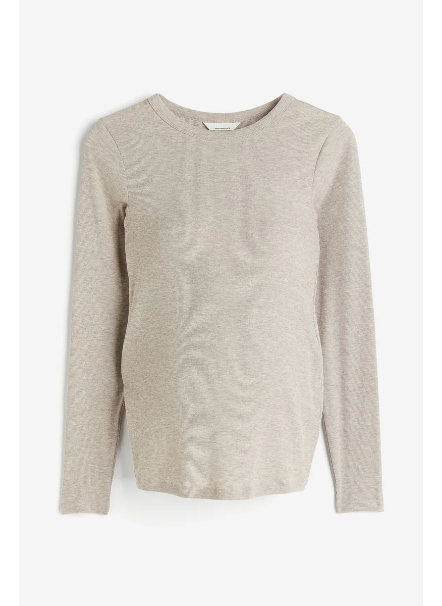 H&M Mama Ribbed Jersey Top