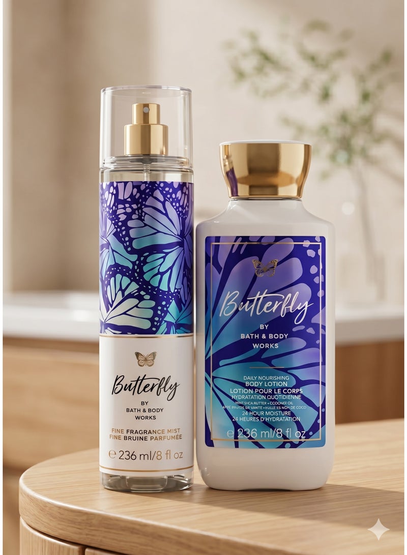 Bath & Body Works Butterfly Fine Fragrance Mist & Butterfly Body LotionBundle - Image 1